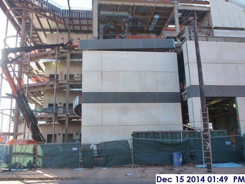 Erecting the stone panels at the East Elevation 5
